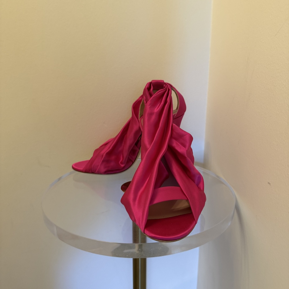 Casadei, User: callherkimberly@gmail.com Casadei Fuchsia Satin Draped Stiletto H - Picture 7 of 7